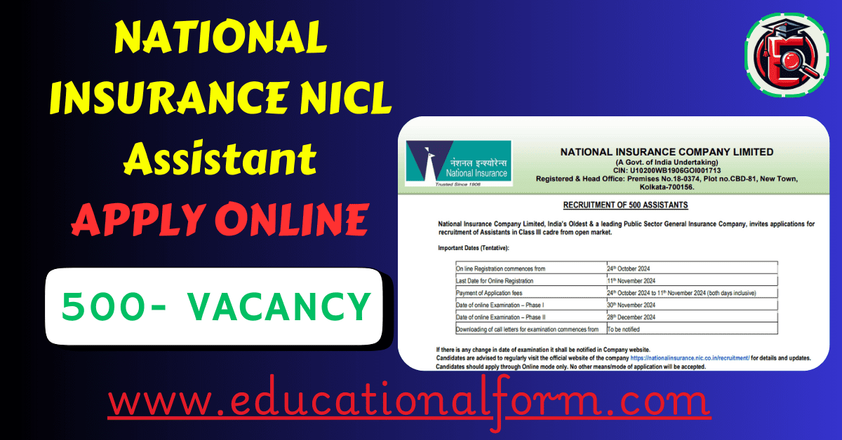 NICL Assistant Recruitment 2024